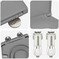 Sedile del WC con rilascio rapido Grigio 44,5 x 37,3 x 4,3 cm 42002351