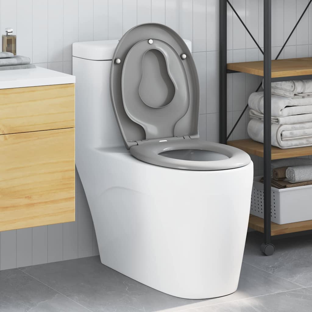 Sedile del WC con rilascio rapido Grigio 44,5 x 37,3 x 4,3 cm 42002351