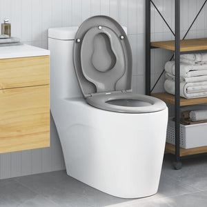 Sedile del WC con rilascio rapido Grigio 44,5 x 37,3 x 4,3 cm 42002351