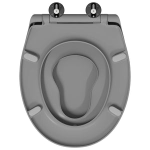 Sedile del WC con rilascio rapido Grigio 44,5 x 37,3 x 4,3 cm 42002351