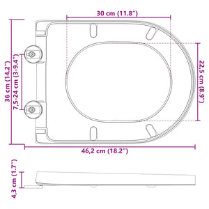 Sedile del WC con rilascio rapido Antracite 46.2 x 36 x 4.3 cm 42002354