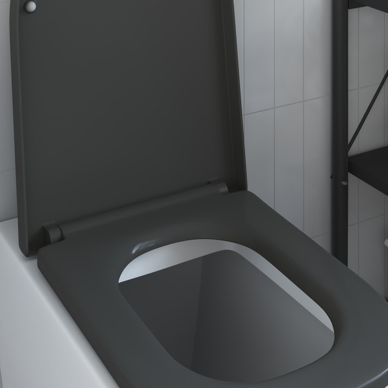 Sedile del WC con rilascio rapido Antracite 44.5 x 35 x 3.6 cm 42002358
