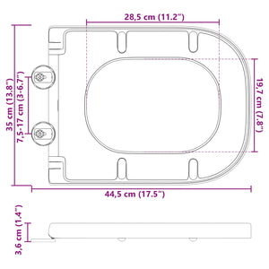 Sedile del WC con rilascio rapido Nero 44.5 x 35 x 3.6 cm 42002360