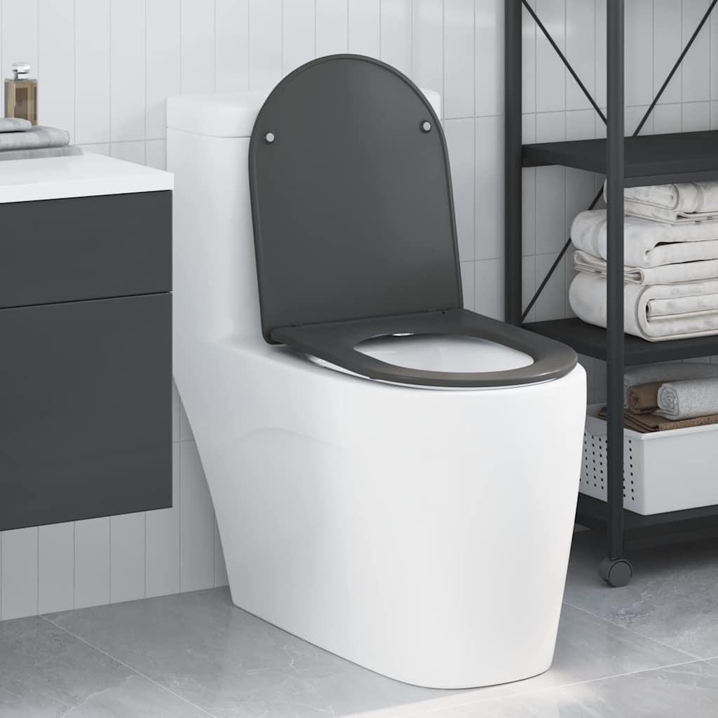 Sedile del WC con rilascio rapido Antracite 44 x 36.4 x 3.4 cm 42002366