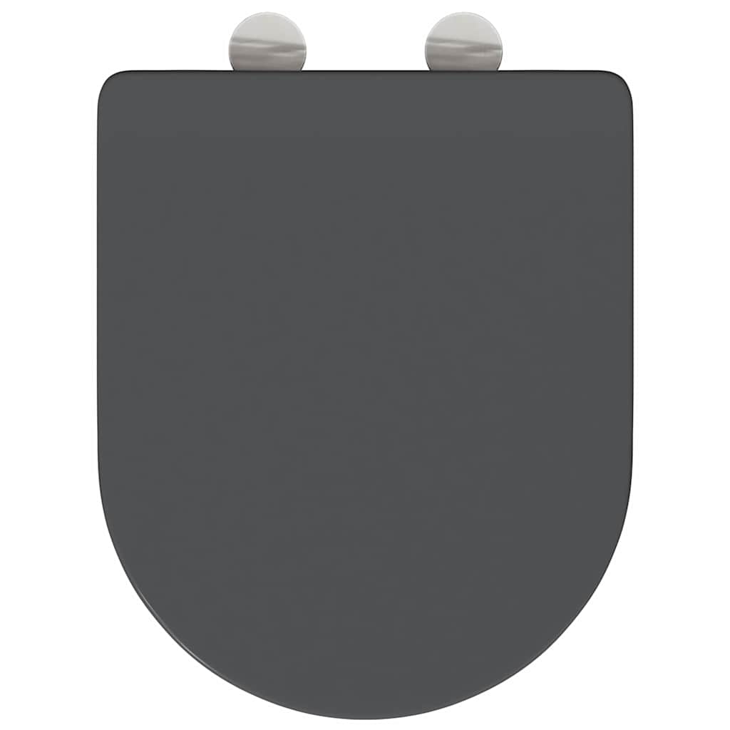 Sedile del WC con rilascio rapido Antracite 44 x 36.4 x 3.4 cm 42002366
