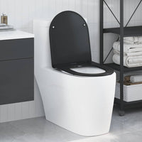 Sedile del WC con rilascio rapido Nero 44 x 36.4 x 3.4 cm 42002368