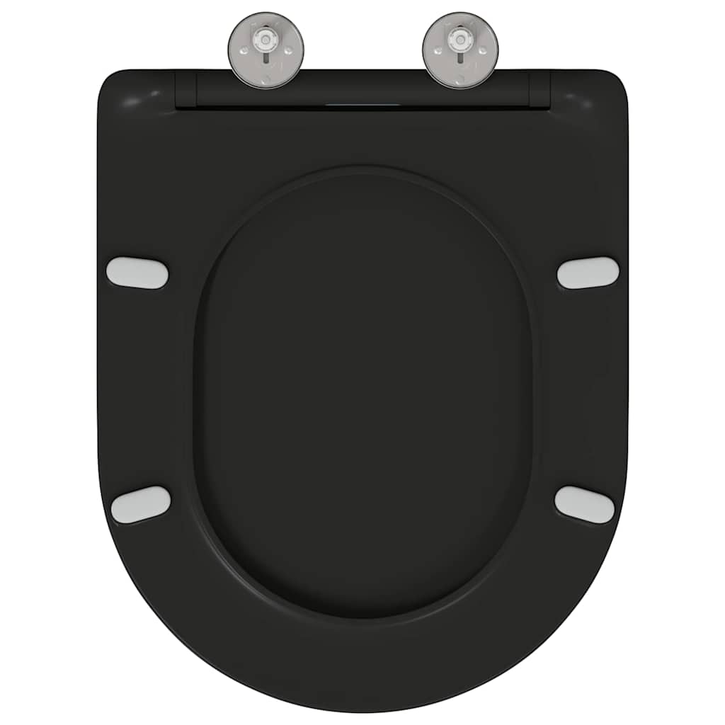 Sedile del WC con rilascio rapido Nero 44 x 36.4 x 3.4 cm 42002368