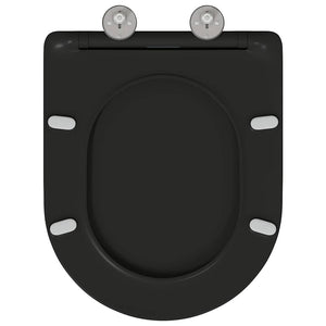 Sedile del WC con rilascio rapido Nero 44 x 36.4 x 3.4 cm 42002368