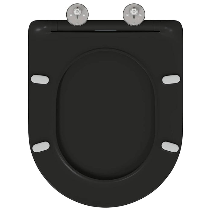 Sedile del WC con rilascio rapido Nero 44 x 36.4 x 3.4 cm 42002368