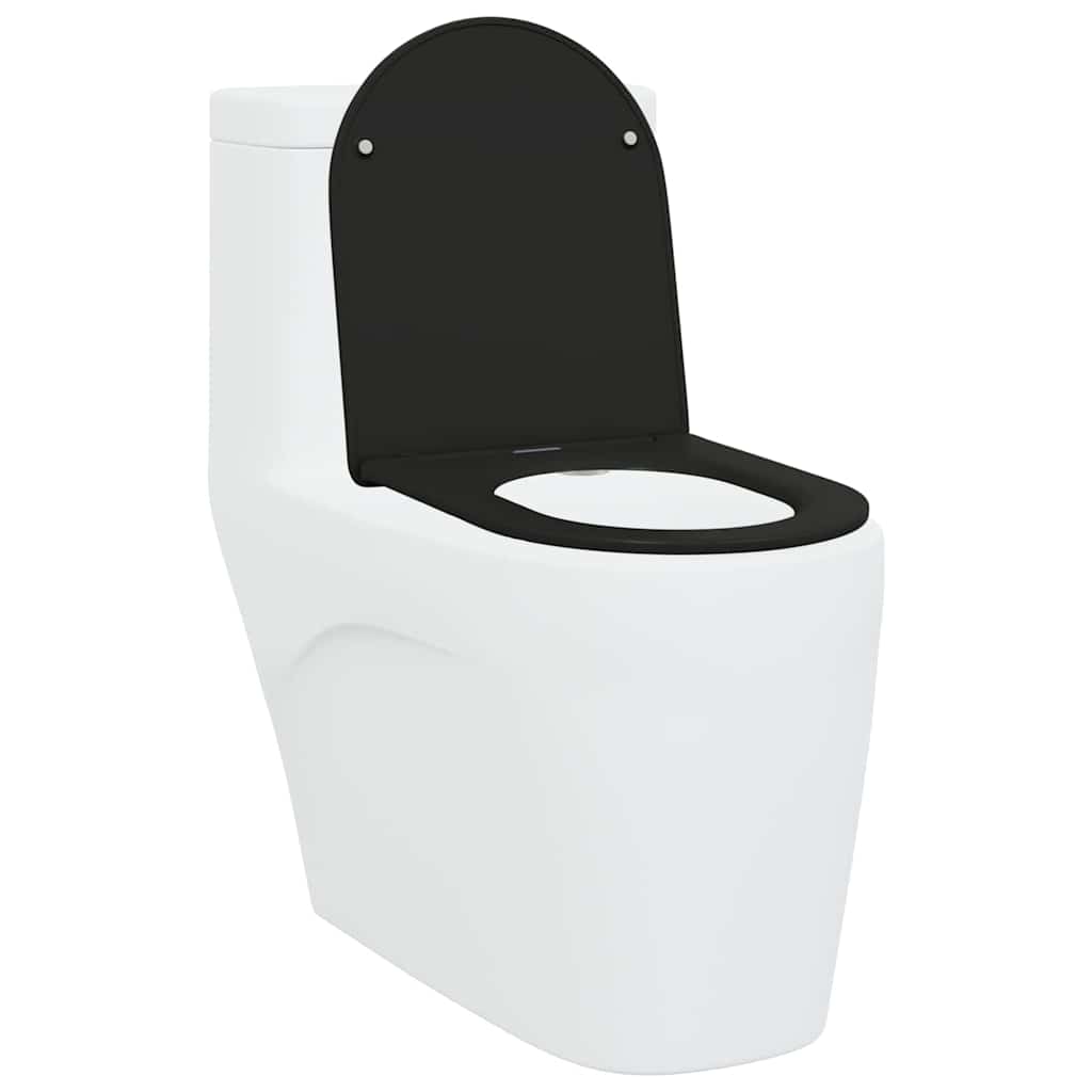 Sedile del WC con rilascio rapido Nero 44 x 36.4 x 3.4 cm 42002368