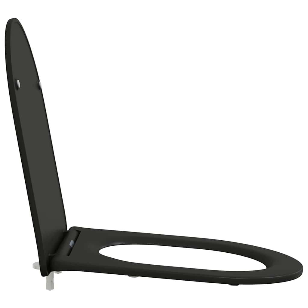 Sedile del WC con rilascio rapido Nero 44 x 36.4 x 3.4 cm 42002368