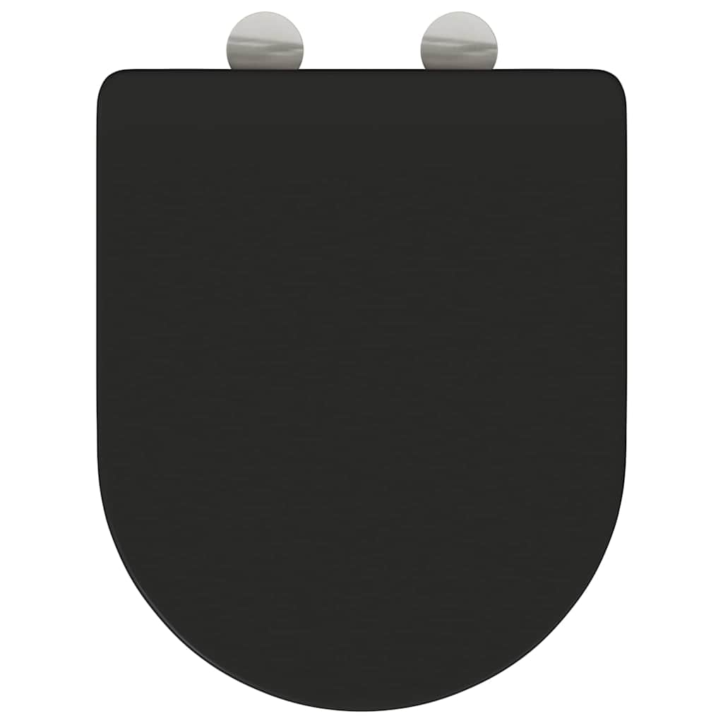 Sedile del WC con rilascio rapido Nero 44 x 36.4 x 3.4 cm 42002368