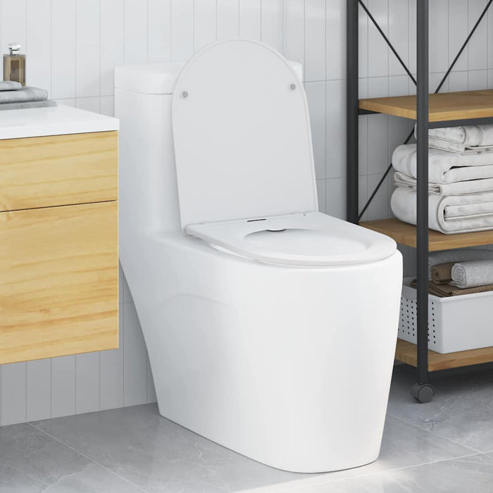 Sedile del WC con rilascio rapido Bianco 44 x 36.4 x 3.4 cm 42002369