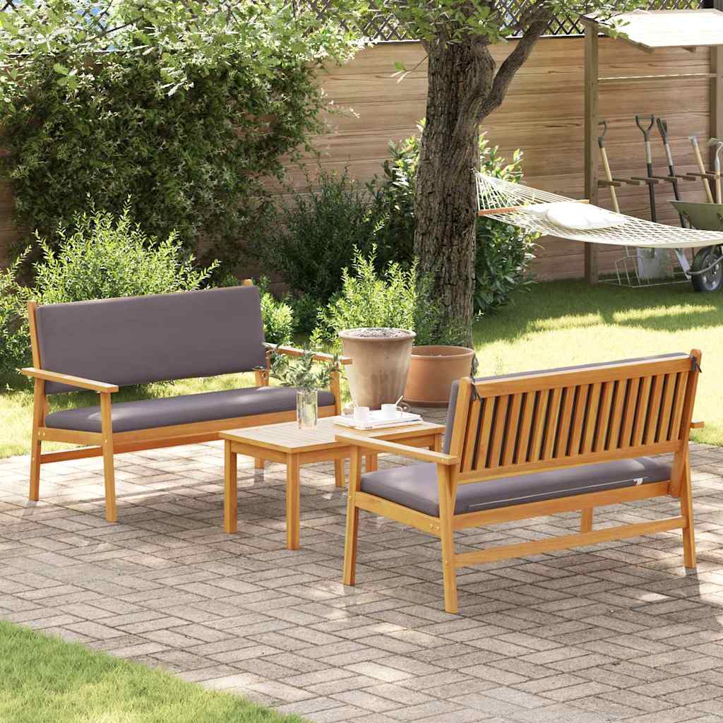 Set Divano da Giardino con cuscino 3 pcs Marrone 75 x 45 x 38cm 3325230