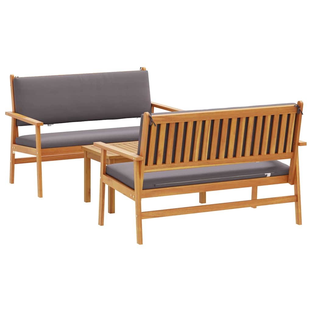 Set Divano da Giardino con cuscino 3 pcs Marrone 75 x 45 x 38cm 3325230