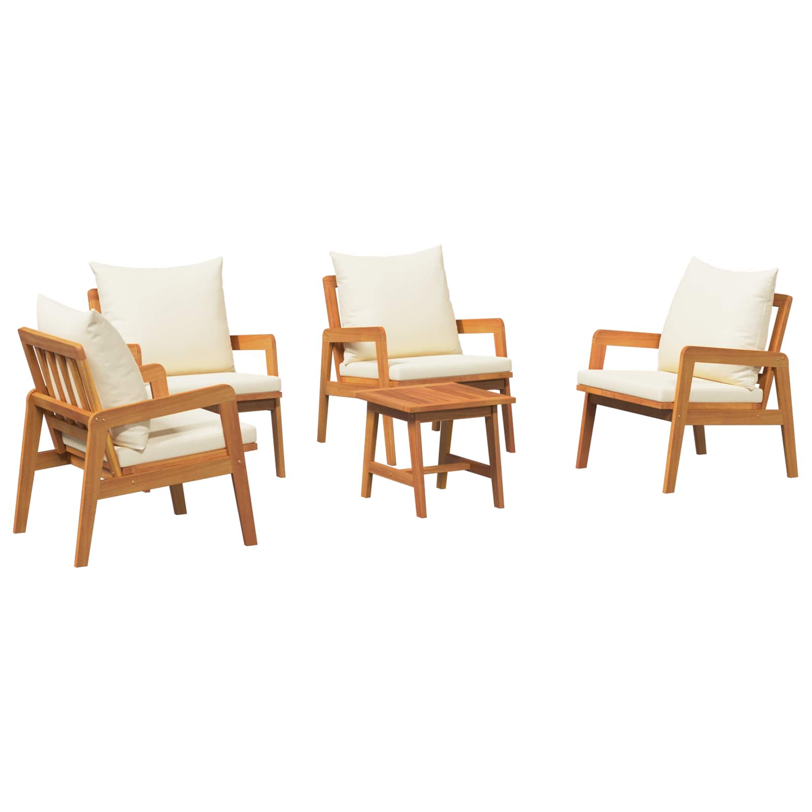 Set bistrot con cuscino 5 pcs Marrone 59.5 x 65 x 72 cm 3328611