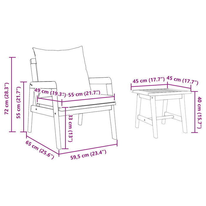 Set bistrot con cuscino 5 pcs Marrone 59.5 x 65 x 72 cm 3328611