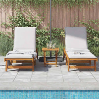 vidaXL Lettini Prendisole con Tavolino 2pz in Legno Massello di Acacia
