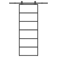 Porta Scorrevole con Ferramenta 76x205cm Vetro ESG Alluminio