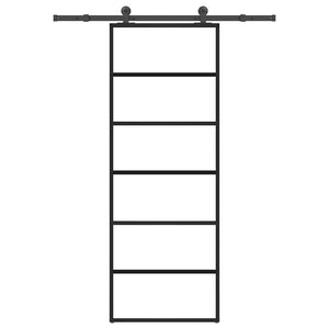 Porta Scorrevole con Ferramenta 76x205cm Vetro ESG Alluminio