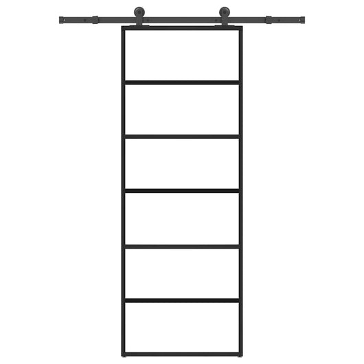 Porta Scorrevole con Ferramenta 76x205cm Vetro ESG Alluminio