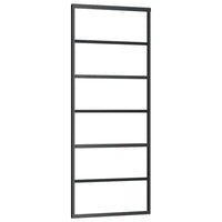 Porta Scorrevole con Ferramenta 76x205cm Vetro ESG Alluminio 3332827