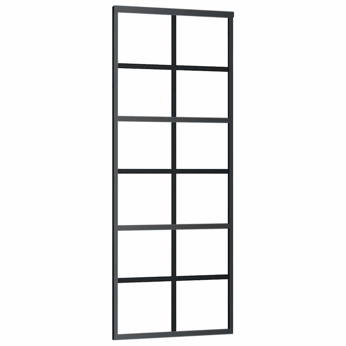 Porta Scorrevole con Ferramenta 76x205cm Vetro ESG Alluminio