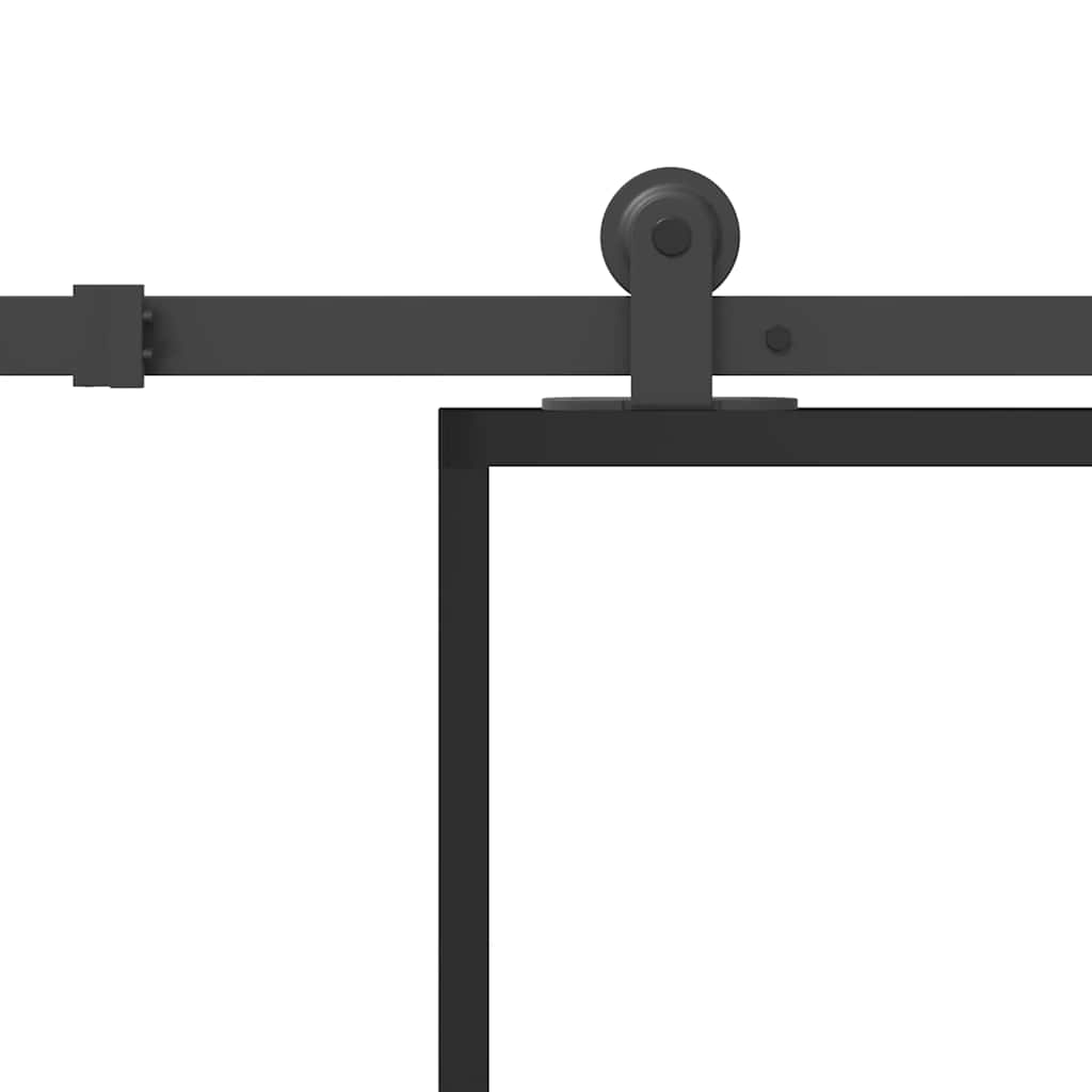 Porta Scorrevole con Ferramenta 76x205cm Vetro ESG Alluminio 3332839