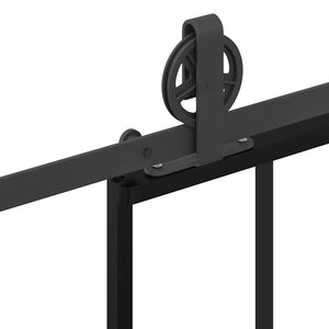 Porta Scorrevole con Ferramenta 76x205cm Vetro ESG Alluminio