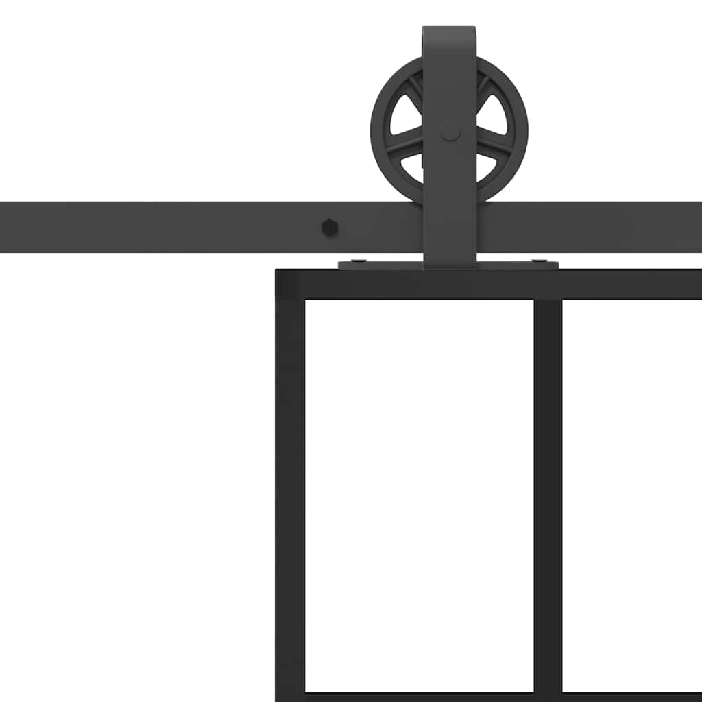 Porta Scorrevole con Ferramenta 76x205cm Vetro ESG Alluminio 3332851