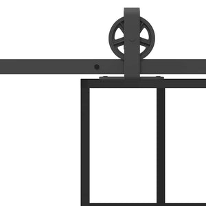 Porta Scorrevole con Ferramenta 76x205cm Vetro ESG Alluminio 3332851