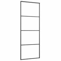 Porta Scorrevole con Ferramenta 76x205cm Vetro ESG Alluminio 3332861