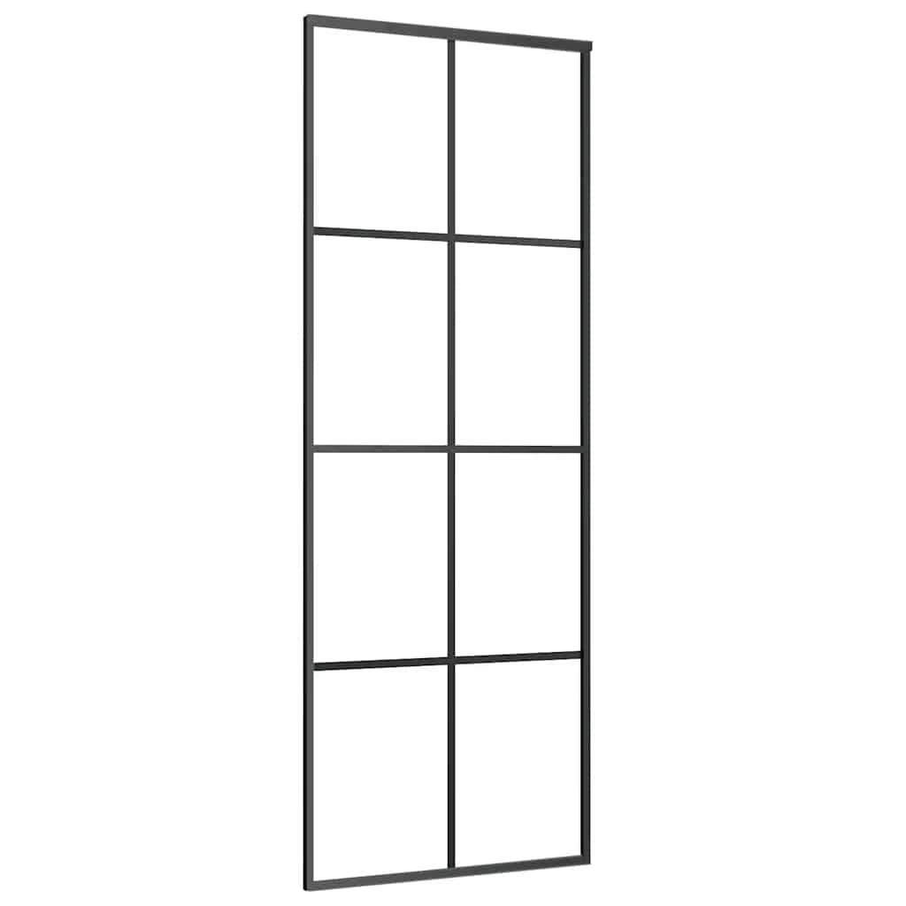 Porta Scorrevole con Ferramenta 76x205cm Vetro ESG Alluminio