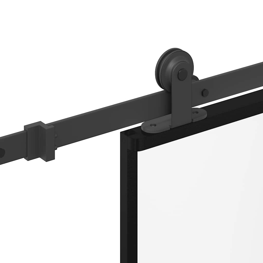 Porta Scorrevole con Ferramenta 76x205cm Vetro ESG Alluminio 3332909