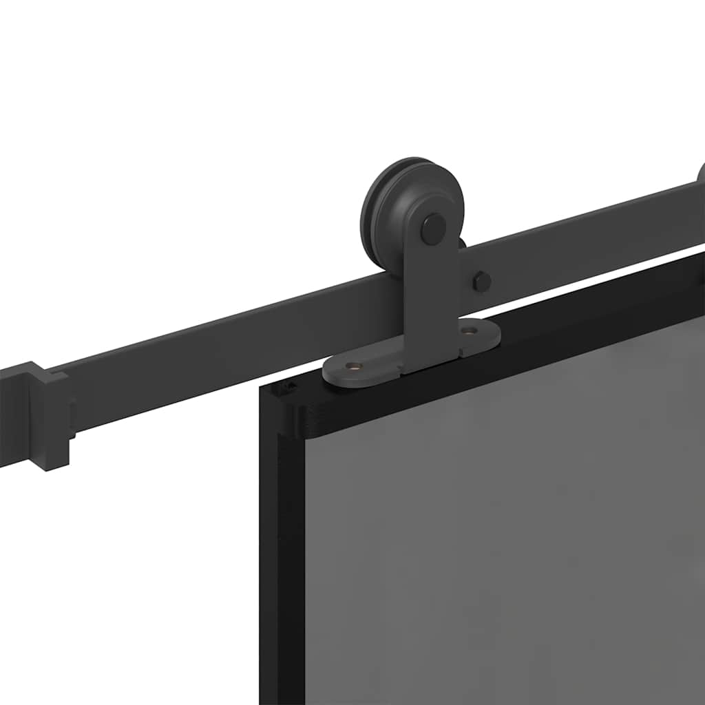 Porta Scorrevole Ferramenta 76x205 cm Vetro Temperato Alluminio 3333019