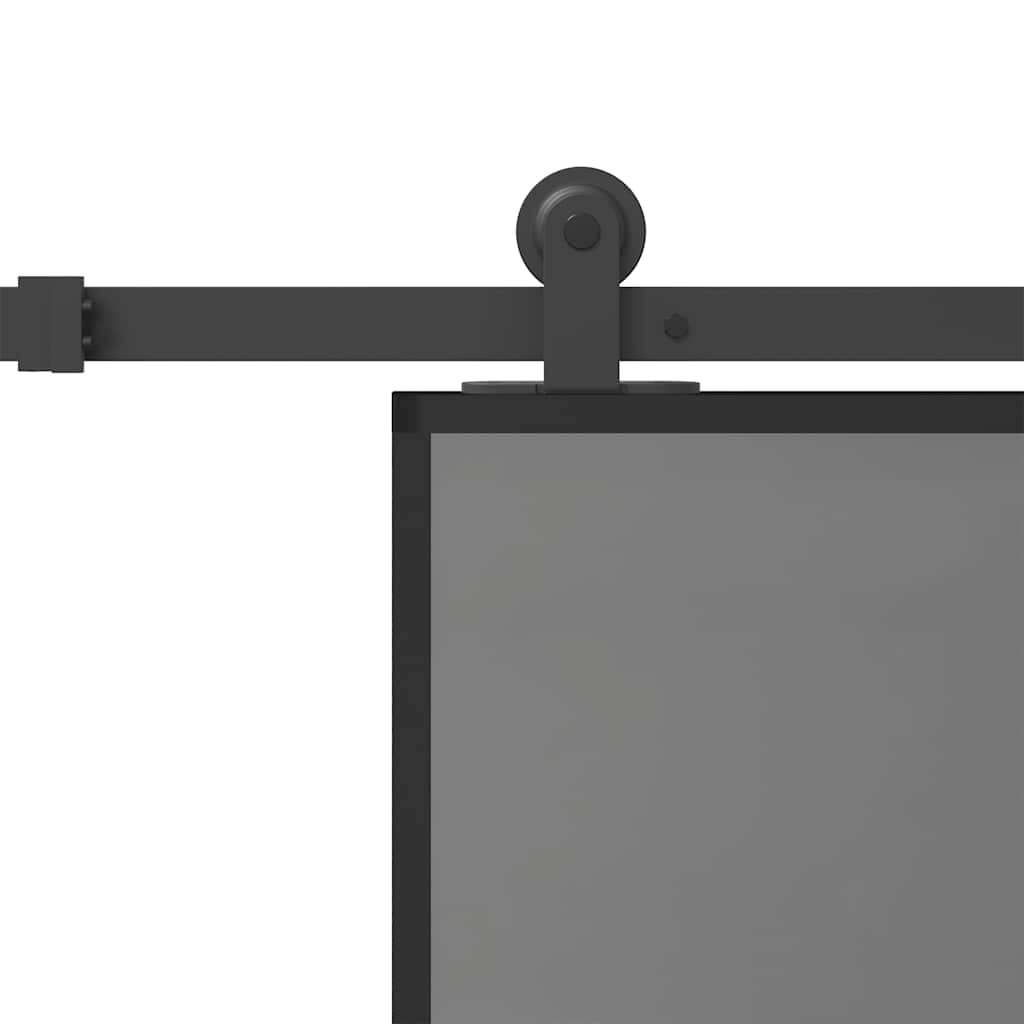 Porta Scorrevole Ferramenta 76x205 cm Vetro Temperato Alluminio 3333019