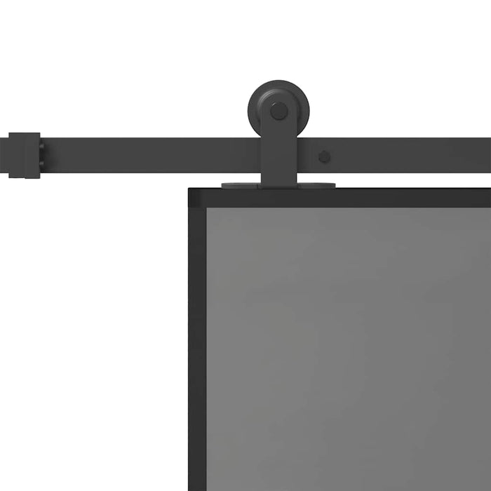 Porta Scorrevole Ferramenta 76x205 cm Vetro Temperato Alluminio 3333019