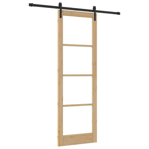 Porta Scorrevole ORKDAL Set di 2 Naturale e nero Legno, Metallo 3331827