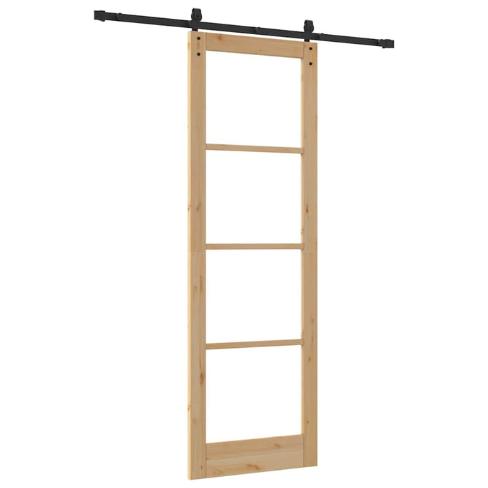 Porta Scorrevole ORKDAL Set di 2 Naturale e nero Legno, Metallo 3331827