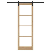 Porta Scorrevole ORKDAL Set di 2 Naturale e nero Legno, Metallo 3331827