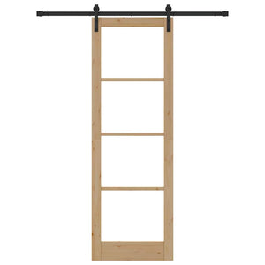 Porta Scorrevole ORKDAL Set di 2 Naturale e nero Legno, Metallo 3331827