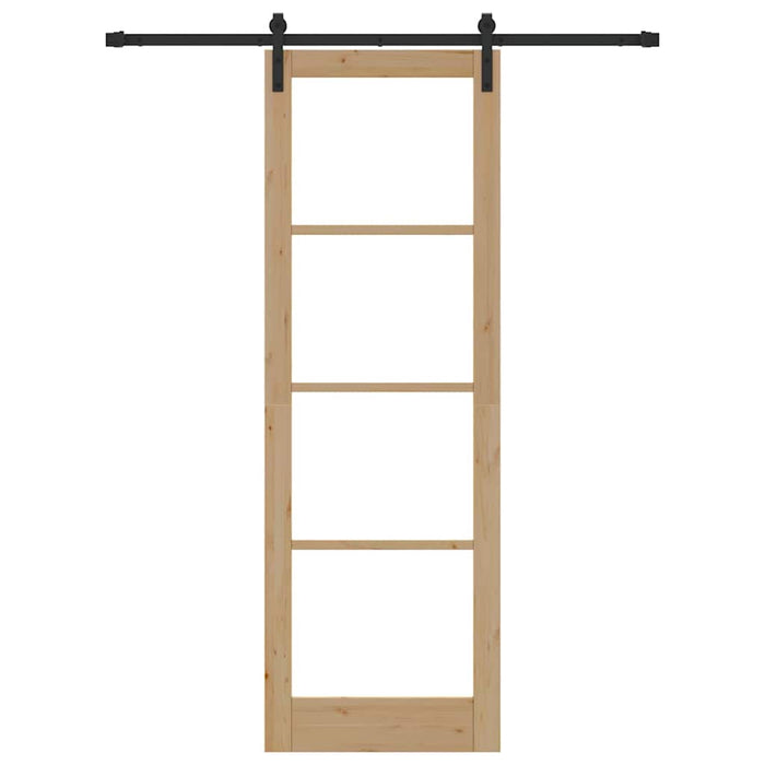 Porta Scorrevole ORKDAL Set di 2 Naturale e nero Legno, Metallo 3331827