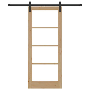 porta scorrevole  con set di accessori "ORKDAL" in legno massello e vetro 3331829