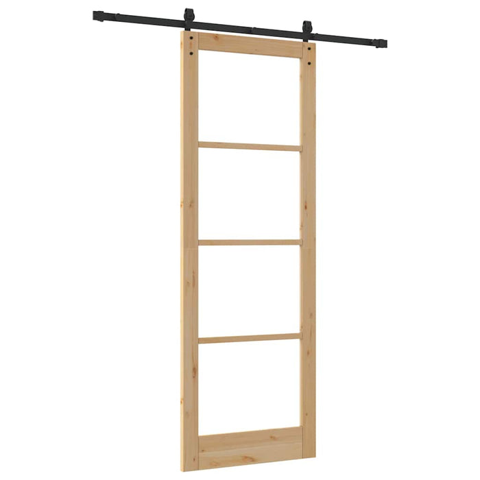Porta Scorrevole con Set Hardware 'ORKDAL'Legno Massiccio e Vetro 3331833