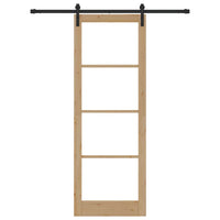 Porta Scorrevole con Set Hardware 'ORKDAL'Legno Massiccio e Vetro 3331833