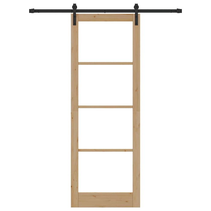 Porta Scorrevole con Set Hardware 'ORKDAL'Legno Massiccio e Vetro 3331833