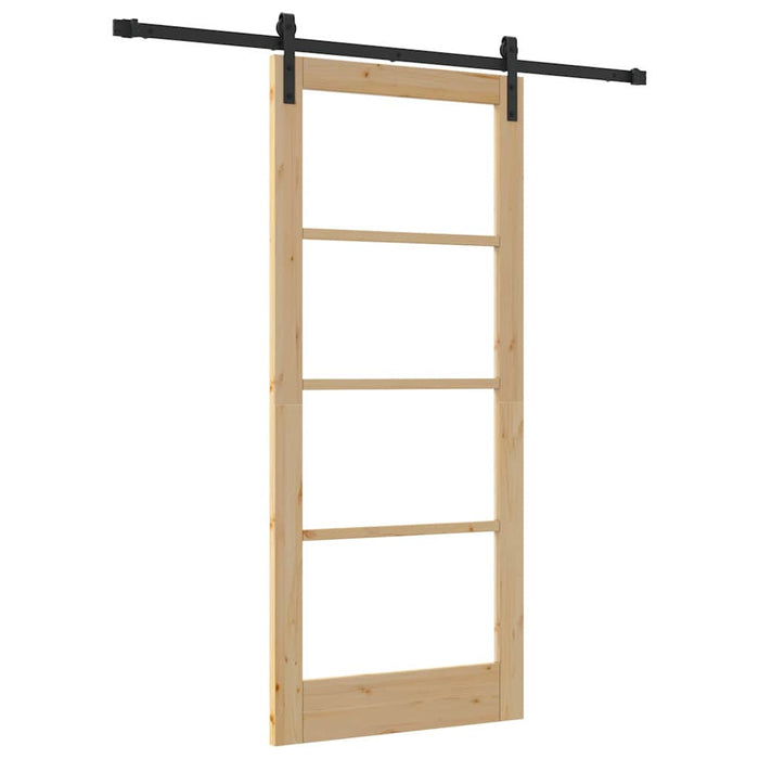 Porta Scorrevole  con Set Hardware 'ORKDAL'Legno Massello e Vetro 3331835