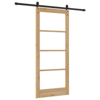 Porta Scorrevole  con Set Hardware 'ORKDAL'Legno Massello e Vetro 3331835