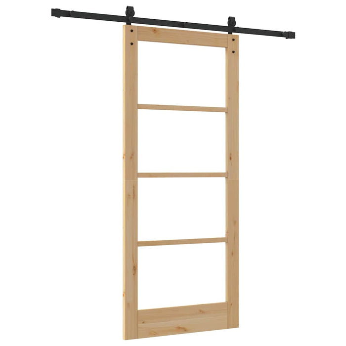 Porta Scorrevole  con Set Hardware 'ORKDAL'Legno Massello e Vetro 3331835