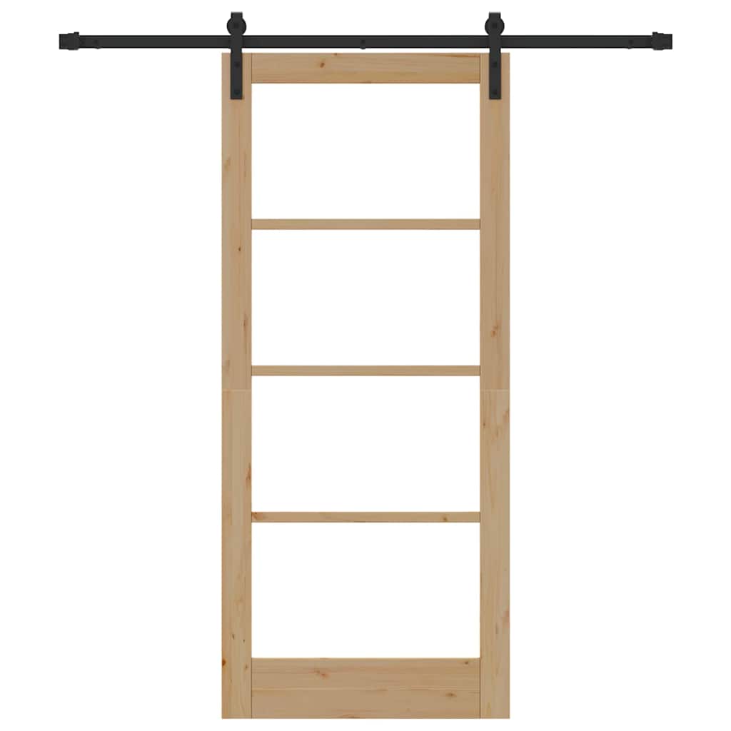 Porta Scorrevole  con Set Hardware 'ORKDAL'Legno Massello e Vetro 3331835